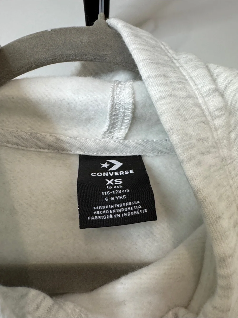 Converse Athletic Dept. Hooded Sweatshirt Gray Girls XS 6-9yrs New NWT